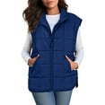 thumbnail image 3 of Puffer Vest for Women Sleeveless Fleece Jacket Zip Up Turn Down Collar Warm Coat With Pockets Outerwear, 3 of 7