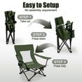 thumbnail image 3 of Walchoice Folding Beach Chair for Adults, Low Seat Camping Chair with High Back, Wide Seat Chair with Cup Holder & Carry Bag, Heavy Duty Portable Chair for Outdoor Picnic Travel - Green, 3 of 10