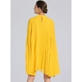 thumbnail image 3 of DARING DIVA Flowy Cloak Sleeve Cape Pleated Chiffon Dress M Yellow, 3 of 6