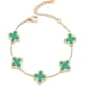 thumbnail image 1 of Pulsera de la suerte con trébol chapada en oro de 18 quilates para mujer, pulseras verdes, lindas pulseras de eslabones, regalos de joyería de moda para mujer, 1 of 4
