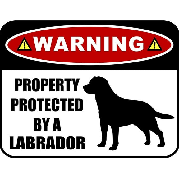 PCSCP Warning Property Protected by a Labrador (SILHOUETTE) 11.5 inch x 9 inch Laminated Dog Sign