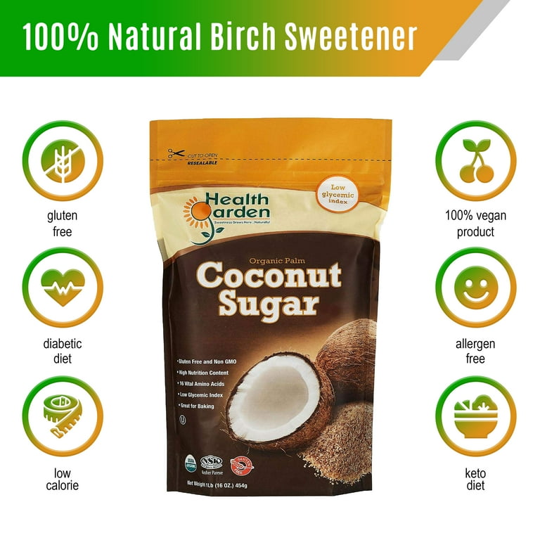 Health Garden Organic Palm Coconut Sugar, 3 lb - Walmart.com