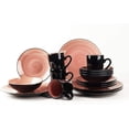 thumbnail image 2 of Sonoma Stoneware 16pc Dinnerware Set, Outside Black + Inside Hand Painting Rose, 2 of 3