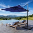thumbnail image 6 of FOROUTIA 10x13ft DarkBlue Cantilever Patio Umbrella, 360° Rotation Offset Umbrella with 4-Level Tilt, Double Top UV50+ Waterproof Outdoor Umbrella for Pool, Backyard, Garden, Deck, 6 of 7