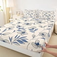 thumbnail image 3 of Homewish Vintage Flower Floral Bed Sheets, Leaf Plant Botancial King Sheets, Teens Girls Women Sheet Set, Super Cozy Room Decor, 4 Pieces, 3 of 7
