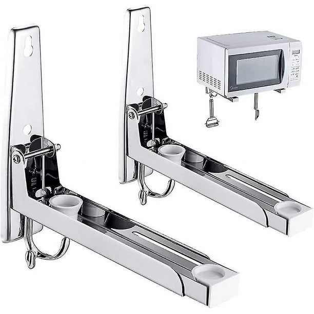 Soporte Para Microondas De Pared (2 Unidades) - Acero Inoxidable, Ajustable 23-40cm