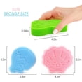 thumbnail image 2 of Baby Bath Sponge, Natural Cute Shapes Soft Shower Sponges for Bathing, Bathtub Foam Infants and Toddler, 3pcs : Blue Dolphin, Pink Shell, Green Turtle, 2 of 4