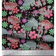 thumbnail image 2 of Soimoi Polyester Crepe Fabric Floral & Flamingo Bird Print Fabric by The Yard 52 Inch Wide, 2 of 4