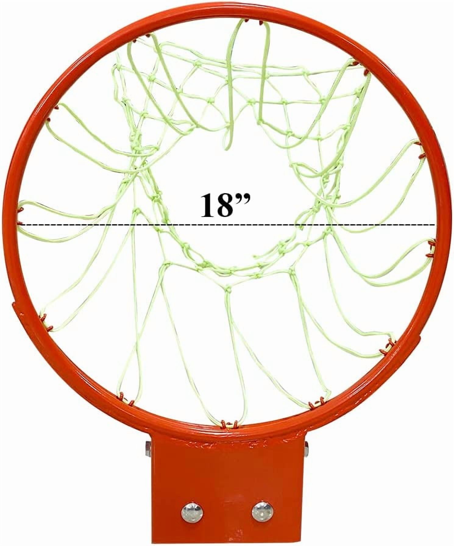Reinforced Heavy Duty Breakaway Wall Mounted Basketball Rim,18 inch Standard Double Spring Flex Rim Goal Replacement for Indoor Outdoor Walls