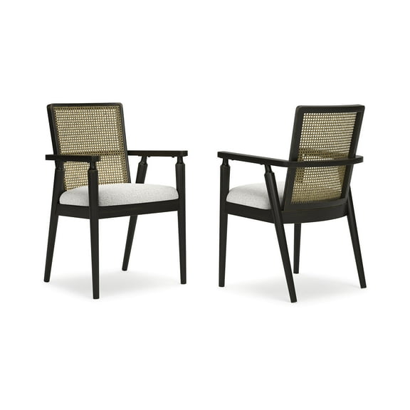 Signature Design by Ashley Galliden Dining Arm Chair, Set of 2, Black