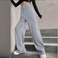 thumbnail image 3 of BLVB Women's Comfy Lounge Pants Wide Leg Baggy High Waist Ribbed Workout Pants Fall Outfits with Drawstring, 3 of 6