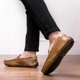thumbnail image 2 of Summer Men Casual Shoes Moc Toe Genuine Leather Mens Loafers  Breathable Slip on Driving Shoes, 2 of 5