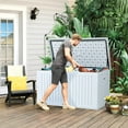 thumbnail image 7 of Dextrus Outdoor 230 Gallon Weatherproof Deck Box with Adjustable Partition, Grayish-White, 7 of 7