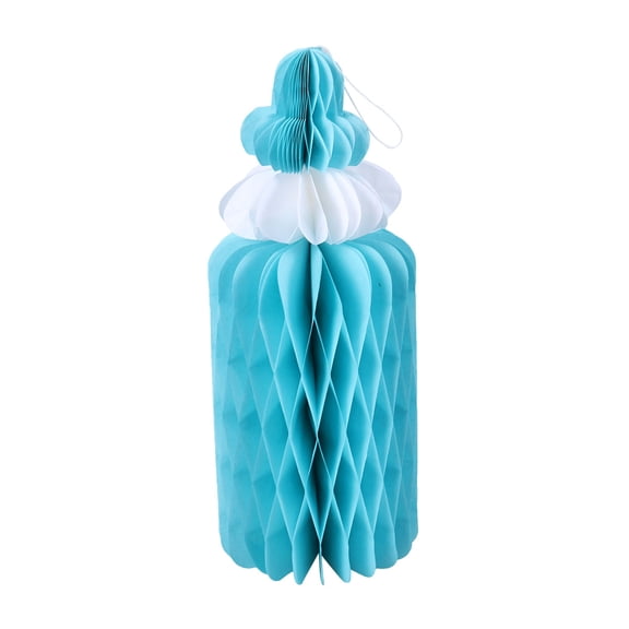 GOOHOCHY 3pcs Milk Bottle Tissue Paper Honeycomb Balls Birthday Decoration for Kids Children (Blue)