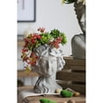 thumbnail image 6 of GDF Studio Elegant Greek-Style Grey Cement Indoor Outdoor Lady Head Planter, 8" x 9" x 11.5", 6 of 6