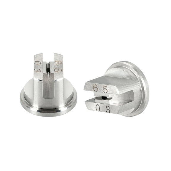 Flat Fan Spray Tips, 65 Degree Stainless Steel Nozzle, 2 Pcs (1.1mm Orifice Diameter)