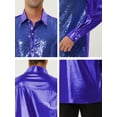 thumbnail image 6 of INSPIRE CHIC Men's Shiny Sequins Shirt Long Sleeves Slim Fit Disco Party Shirt, 6 of 6