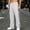 White, variant on Fengqque Men's Wide Leg Straight Loose Casual Pants with Side Plaid Woven Tape Drawstring Elastic Waist White XL
