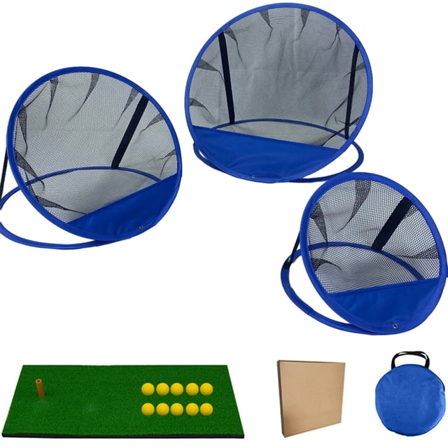 Red de práctica de golf con tapete de golf 10 pelotas de golf 1 tee de golf juego de chipping de golf