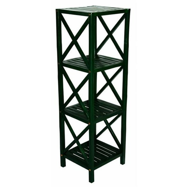 Bamboo 5850Green 4 Rangs Bamboo Carré Rack&44; Vert - 46 x 14,5 x 13 Po.