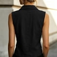 thumbnail image 5 of Miluxas Women's Sleeveless Button Down Blouse Collared Pleated Front Loose Tunic Shirts Work office Casual Tank Tops Lightweight Summer Outfit Black, 5 of 9