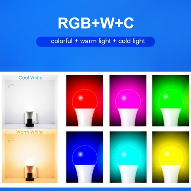Great Value Wiz, Ampoule A19 DEL intelligente connectée au Wi-Fi, couleurs  et blanc réglable A19, RGB, 800lm, =60W 