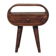 thumbnail image 2 of Lesuto Honey Caramel Circular Bedside with Open Slot - Modern, Wood, 2 of 10