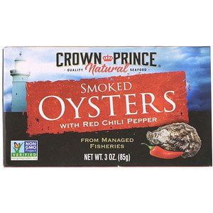 Crown Prince Oyster Smkd Chili Ppr, Case of 18 X 3 Oz
