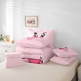 thumbnail image 4 of Erosebridal Letter Initial V Bedding Sets Twin Size,Kawaii Bow Comforter Sets with Sheets,Super Cozy Reversible Bed in a Bag Twin size,Cow Print Decor,7pcs, 4 of 6
