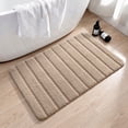 thumbnail image 3 of OEAKAY Bathroom Rug, Ultra Soft Absorbent Bath Rug for Bathroom, Premium Microfiber Shag Bath Mat, Non-Slip Bath Rug Machine Washable (17"x30", Khaki), 3 of 8