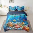 thumbnail image 2 of Erosebridal Animal Shark Bedding Sets Twin Size,Sea Wildlife Comforter Sets with Sheets,Teenager Bedroom Decor,Reversible,Breathable,7pcs, 2 of 6