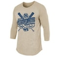 thumbnail image 2 of Men's Majestic Threads Oatmeal New York Yankees 2024 American League Champions 3/4-Sleeve Tri-Blend Raglan T-Shirt, 2 of 3