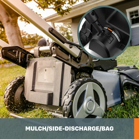 WORX - Nitro 40V Cordless Self-Propelled Lawn Mower (2 x 5.0 Ah Batteries and 1 x Charger) - Black