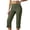 Green, variant on Womens Capri Pants High Waisted Sleek High Cargo Style For Casual Everyday Fit Stretchy Flex Flat Front Summer Pants