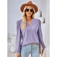 thumbnail image 3 of Blouses for Women Dressy Casual V-Neck Long Sleeve Womens Tops with Puff Sleeves  S, 3 of 8