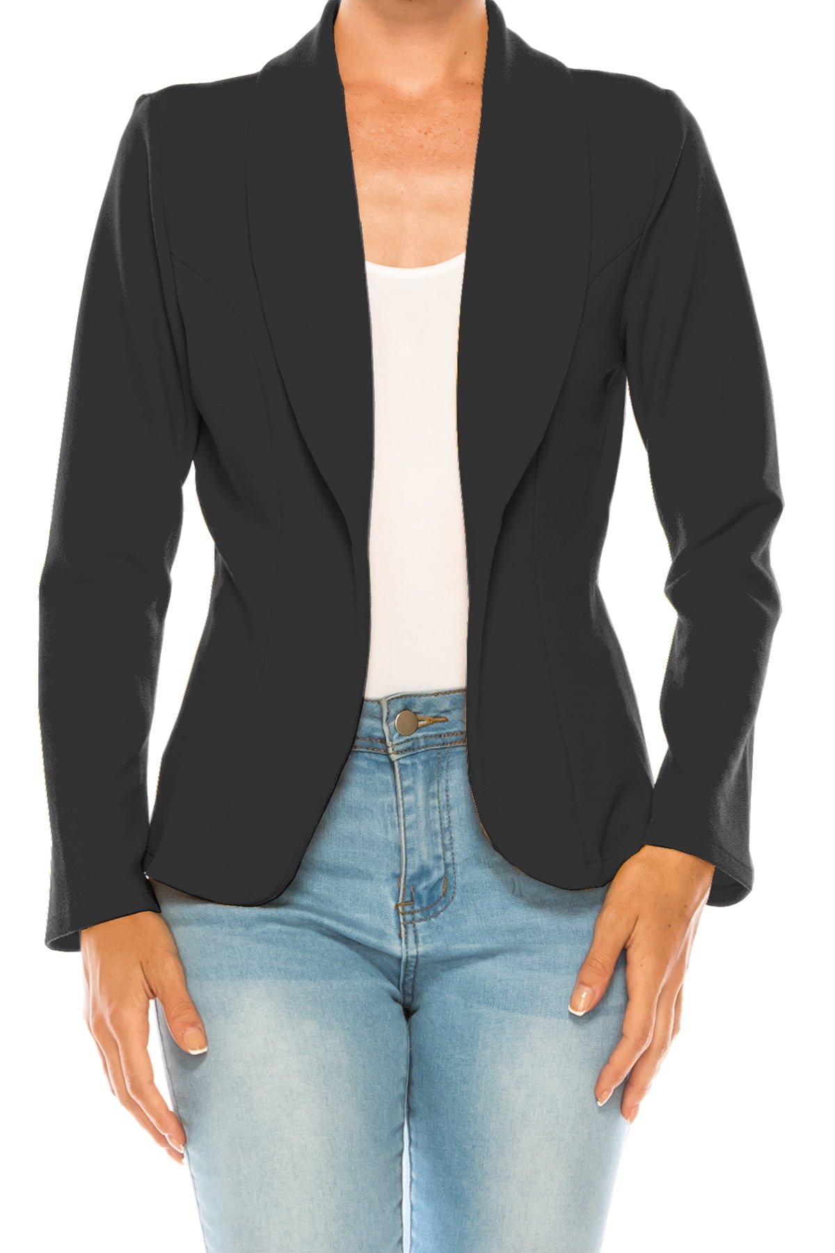 Women's Casual Solid Long Sleeve Open Front Blazer Jacket for Office Work - image 5
