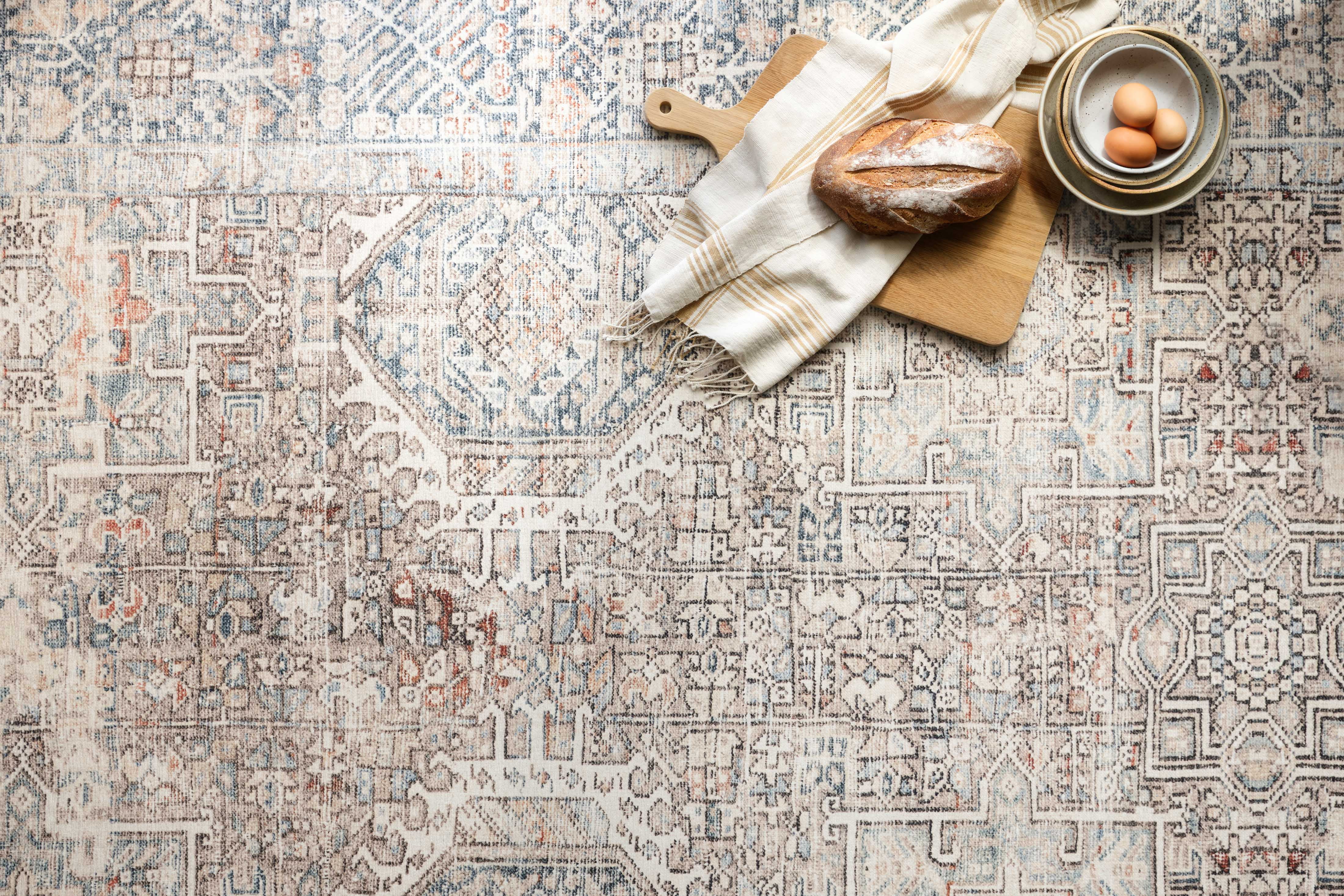 Chris Loves Julia x Loloi Jules Natural/Ocean 7'-6" x 9'-6" Area Rug