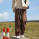 thumbnail image 2 of Pantalones deportivos masculinos de pana lisos y rectos para otoño e invierno, pantalones deportivos para hombre, pantalones de gimnasio, estilo coreano, deportivos, holgados, Y2k, 2 of 5