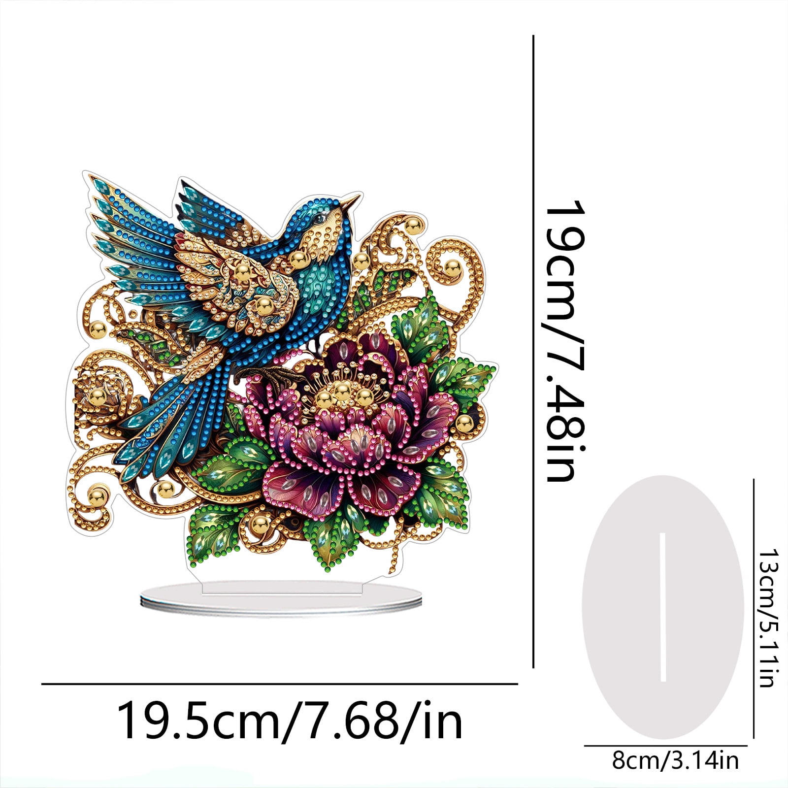 FLOPESN DIY Diamond Painting Art, exquisite and shiny patterns, size 8.26x8.26 inches, made of PVC material suitable for home and desktop decoration