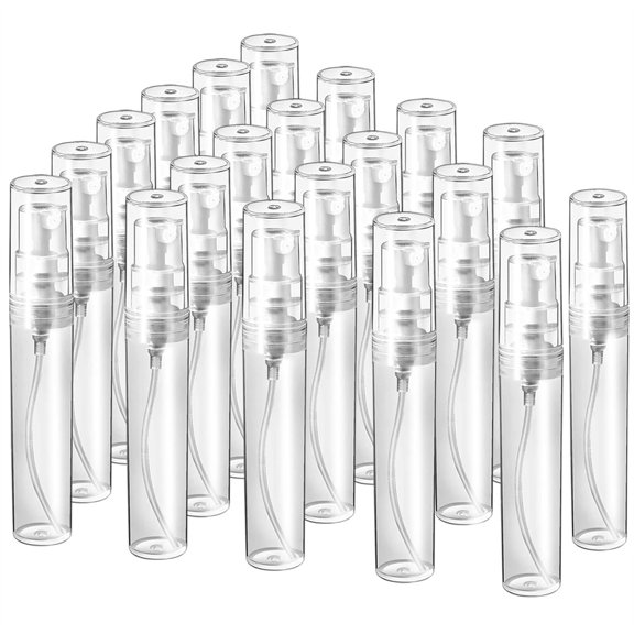 20 Pcs Perfume Refillable Bottle,Clear Portable Spray Bottle,Fine Mist Atomizer,Empty Plastic Spray Bottle,Small Sample Containers,Makeup Foundation Dispenser,for Home Travel 5ml