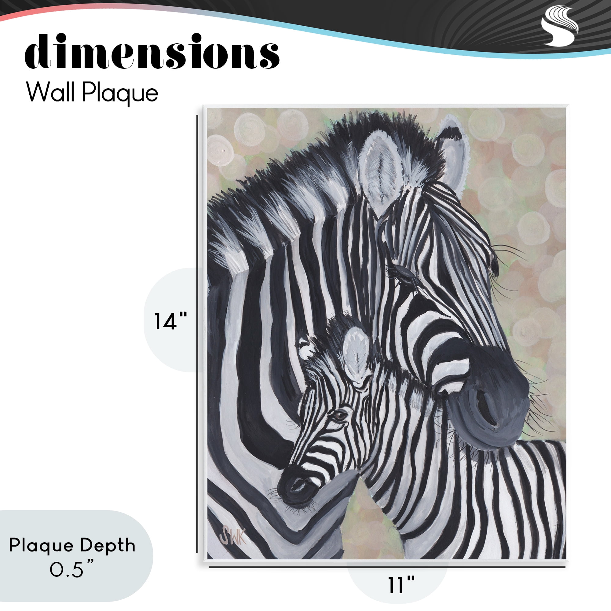 Stupell Industries Mama Zebra & Her Foal Wall Plaque Art, design by Sarah Waldron Kimball