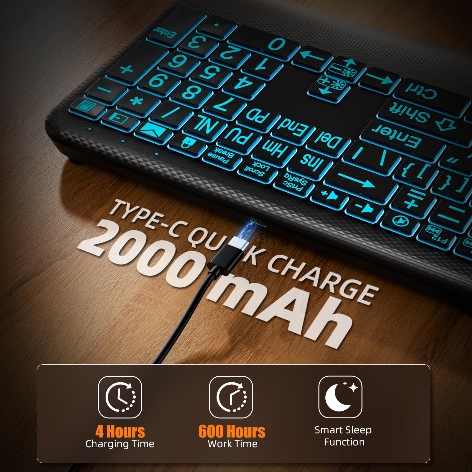 GEAK Large Print Wireless Keyboard photo 5