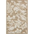 thumbnail image 2 of Unique Loom Botanical Collection Floral Tropical High-Low Pile Coastal Indoor and Outdoor Area Rug, 5' x 8', Beige/Light Brown, 2 of 5