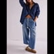 thumbnail image 5 of Pantalones Vaqueros Estilo Barril para Mujer, Informales, Anchos, Elásticos, de Tiro Medio, Estilo Boyfriend, Y2k, Holgados, con Cordón. Azul Profundo L, 5 of 8