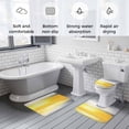 thumbnail image 5 of Yellow Gray Bath Mat 3 Piece Bathroom Rug Set, Modern Abstract Oil Painted Art Non Slip Bath Rug Contour Mat and Toilet Lid Cover, Absorbent Shower Mats Soft Bath Rugs and Mats Sets, 5 of 8