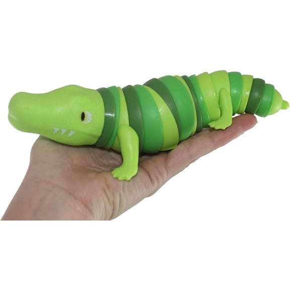 1 Alligator Wiggle - Gator Crocodile Reptile Large Articulated Jointed Moving Slug Toy - Unique