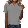 thumbnail image 4 of GERsome Womens Tops Short Sleeve V Neck Shirt Casual Tunic T-Shirts Dressy Work Blouse, 4 of 9