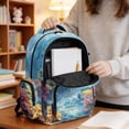 thumbnail image 5 of Xoenoiee Dolphin Fish Coral Print Kids School Backpack Casual Travel Daypack Lightweight Schoolbag Backpack Bookbag for Teens Girls Middle School Laptop Backpack with Zipper Pocket, 5 of 7