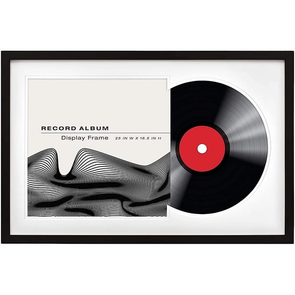 MCS Double Matte Record Album Frame, 16.5x25, Black (1-Pack)