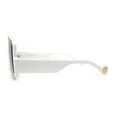 thumbnail image 4 of Multi Panel Shield Drop Temple Plastic Curved Top Racer Sunglasses White Smoke, 4 of 4